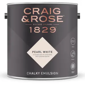 Craig & Rose 1829 Pearl White Chalky Emulsion paint, 2.5L