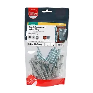 TIMCO Coach Screws Hex Head Silver  - 8.0 x 100