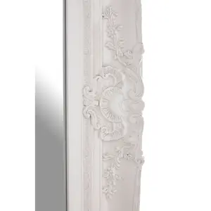 Interiors by Premier Baroque Rectangular Antique White Wall Mirror