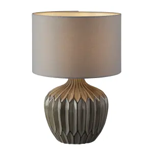 Harbour Studio Iris Ribbed Matt Grey Table light