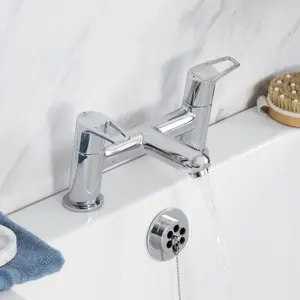 Bristan Mercury Chrome effect Rim-mounted Manual Double Bath Filler Tap