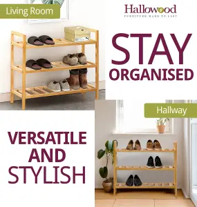 Hallowood Furniture Aston 3 Tier Stackable Shoe Rack