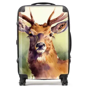 Splendid Stag Watercolour Suitcase - Medium