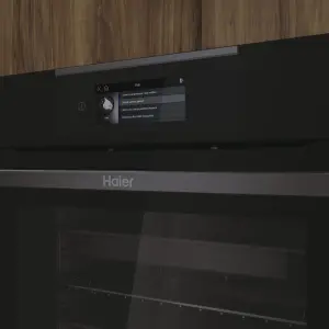 Haier Series 4 HWO60SM5T5BH Built-in Single Pyrolytic Oven - Gloss black