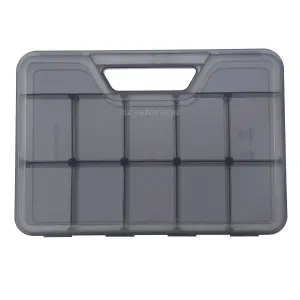 Ezy Storage Bunker tough Clear Organiser with 12 compartments