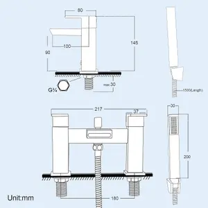 Nes Home Neath Waterfall Basin Mono Tap & Bath Shower Mixer Tap Chrome