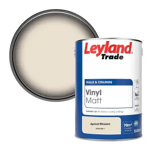 Leyland Trade Vinyl Matt Walls & Ceilings Emulsion Paint Apricot Blossom (PPG1200-1) 5L