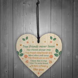 Handmade Friendship Gift Hanging Heart Best Friend Sign Motivational Sign Thank You Gift