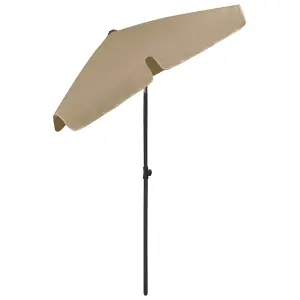 Berkfield Beach Umbrella Taupe 180x120 cm