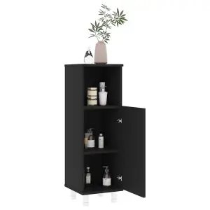 Berkfield 3 Piece Bathroom Furniture Set Black Engineered Wood