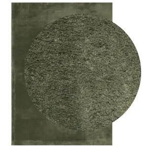 Rug HUARTE Short Pile Soft and Washable Forest Green 140x200 cm