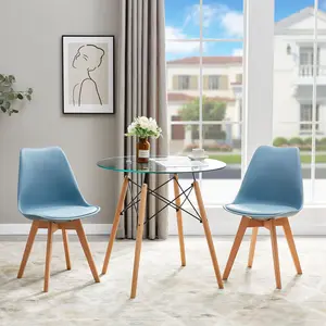 Nero Upholstered Dining Chair (Set of 6) Light Blue