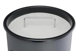 Durable Round Metal Waste Bin with Integrated Sand Ashtray - 17L - Silver