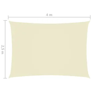 Berkfield Sunshade Sail Oxford Fabric Rectangular 2.5x4 m Cream