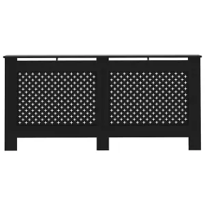 Berkfield Radiator Cover Black 172x19x81 cm MDF