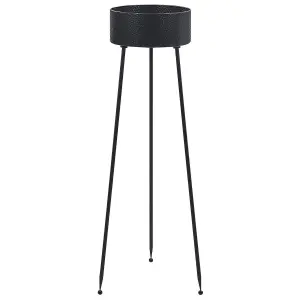 Beliani Modern Plant Stand LEIKA Metal Black