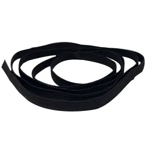 9mm Wide Flat Elastic Band, Stretchable Elastic Cord Flat Tape, Black - 25 metres