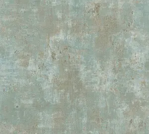 Galerie Welcome Home Blue Distressed Metallic Texture Wallpaper