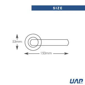 Intelligent Hardware - Internal Door Handle - Pair - Premium Lever on Round Rose - Lyra - Satin Chrome