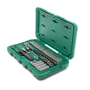 Sata 52Pc 1/4 Drive 6 Point Metric Socket Set Ratchet With Quick Release