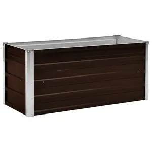 Berkfield Garden Raised Bed Brown 100x40x45 cm Galvanised Steel