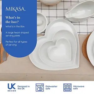 Mikasa Chalk 30cm Heart Serving Platter