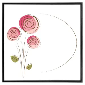 Rose drawing (Picutre Frame) / 30x30" / White