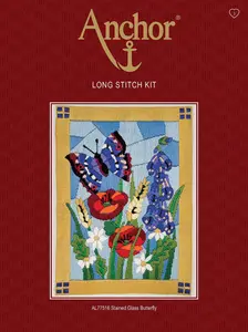 STAINED GLASS B/FLY - Long Stitch Kit: Stained Glass Butterfly - Anchor