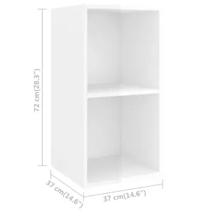 Berkfield Wall-mounted TV Cabinets 2 pcs High Gloss White Engineered Wood