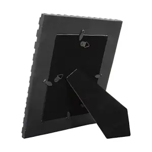 Modern Designer Mat Black 3D Multi-Ridge 5x7 Polyresin Sculptured Picture Frame