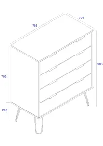 Core Products Augusta Driftwood 4 drawer chest of drawers