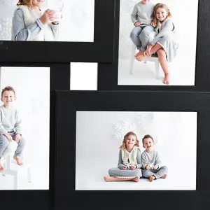 Berkfield Collage Photo Frame for 4x(13x18 cm) Picture Black MDF