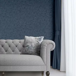 Muriva Blue Floral Mica effect Embossed Wallpaper