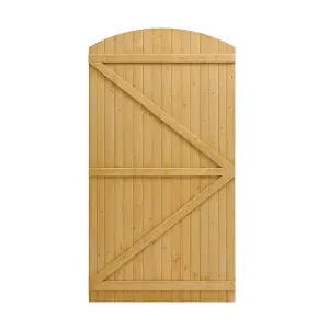 Semi Braced Arch Top Strong Wooden Garden Gate with Latch H 180 cm x W 105 cm