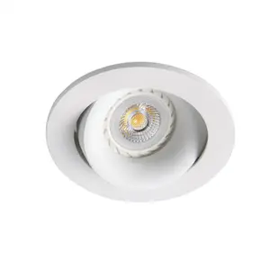 Luminosa Arg 1 Light Round Tiltable Recessed Spotlight White, GU10