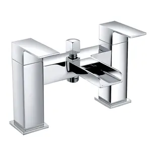 Rinse Bathrooms Bath Shower Mixer Taps Waterfall Dual Lever Bathroom Tub Tap with Shower Head