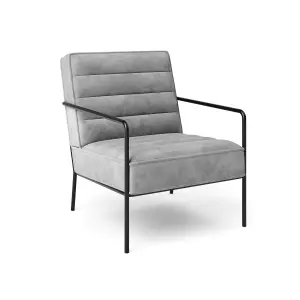 Bookham Accent Chair in Velvet Grey