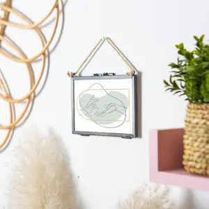 Nicola Spring - Hanging Metal Photo Frame - 6" x 4" - Black