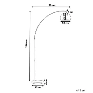 Beliani Modern Metal Floor Lamp Silver PAROO