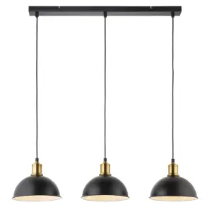 Acrobat Matt Gold effect 3 Lamp LED Pendant ceiling light