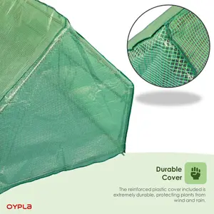 Oypla Large Steeple Growhouse Garden Plant Greenhouse with Plastic Mesh Cover - 270x90x90cm