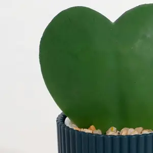 Potted Artificial Plant - Hoya Love Heart Succulent - Blooming Artificial