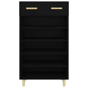 Shoe Cabinet Black 60x35x105 cm Engineered Wood