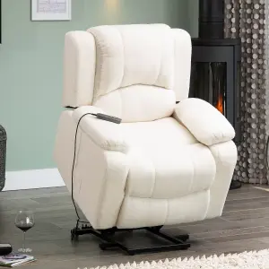 Ellington Electric Lift Assist Recliner with Massage and Heat - Cream