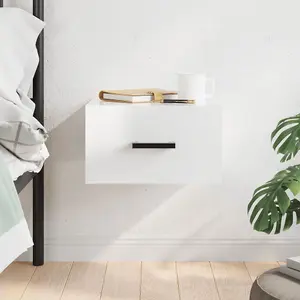 Berkfield Wall-mounted Bedside Cabinet High Gloss White 35x35x20 cm