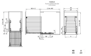 Soft close laundry basket - 300mm, chrome - sliding system HETTICH