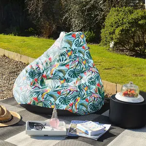 rucomfy Printed Outdoor Jungle Bird Extra Large Classic Beanbag