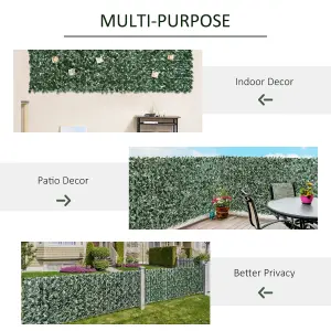 Outsunny Artificial Leaf Hedge Panel Garden Fence Privacy Screen 1.5m x 3m