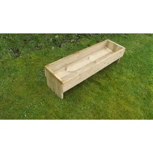 Wide Raised Decking Garden Trough Planter 35cm wide x 30cm high - 100cm