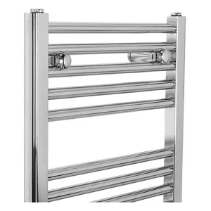 Rinse 800x450mm Chrome Bathroom Heated Towel Rail Radiator Straight Ladder Style Towel Warmer